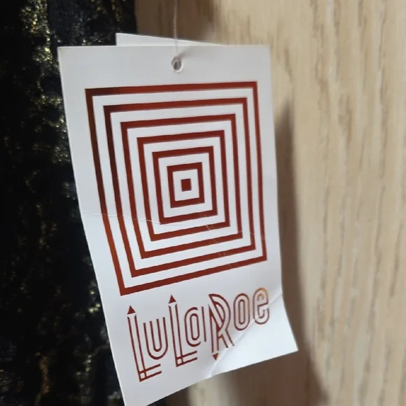 LuLaRoe JOY-Black and Gold Lace Vest - Picture 3 of 5